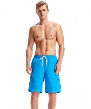 Trunks Men's Quick Dry Swim Trunks - Blue - CH18NE7ZQTQ