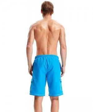 Trunks Men's Quick Dry Swim Trunks - Blue - CH18NE7ZQTQ