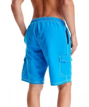 Trunks Men's Quick Dry Swim Trunks - Blue - CH18NE7ZQTQ