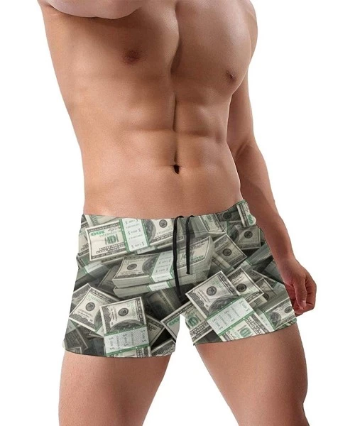 Board Shorts American Hundred Dollar Bills Stacks Men Swimwear Swimsuits Surf Board Boxer Shorts Trunks - American Hundred Do...