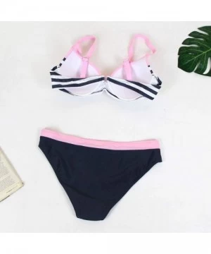 Sets Top Swimsuit for Womens Padded Push-up Bra Bikini Set Swimsuit Bathing Suit Swimwear Beachwear - Pink - CO18TOT40K8