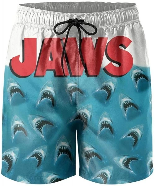 Board Shorts Men's Swim Trunks Beach Shorts Jaws-Movie-Poster- Printed Summer Quick Dry Waterproof - White-9 - CJ1900KWCCM