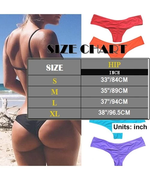 Bottoms Women's Hot Summer Brazilian Beachwear Bikini Bottom Thong Swimwear - Candy Orange - C618GEYWHTE