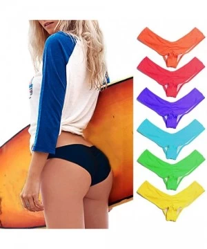 Bottoms Women's Hot Summer Brazilian Beachwear Bikini Bottom Thong Swimwear - Candy Orange - C618GEYWHTE