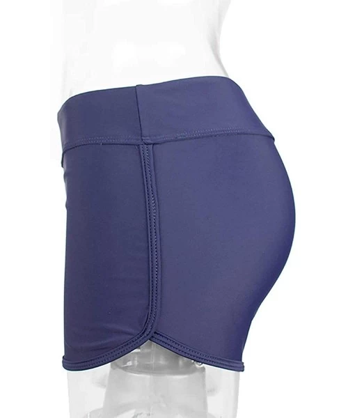 Bottoms Women's Sporty Swim Shorts Solid Board Shorts Boyleg Swim Bottoms Bikini Bottoms - Blue - CH196UG8MIZ