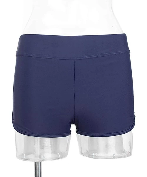 Bottoms Women's Sporty Swim Shorts Solid Board Shorts Boyleg Swim Bottoms Bikini Bottoms - Blue - CH196UG8MIZ