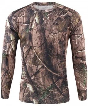 Briefs Men's Sport Tops Autumn Camouflage Quick Dry Sweat Long Sleeve Training Shirt - Brown - CD18YREALD2