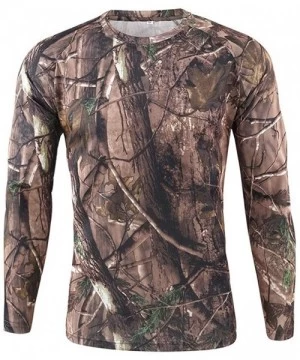 Briefs Men's Sport Tops Autumn Camouflage Quick Dry Sweat Long Sleeve Training Shirt - Brown - CD18YREALD2