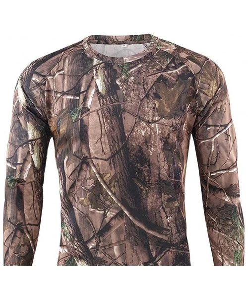 Briefs Men's Sport Tops Autumn Camouflage Quick Dry Sweat Long Sleeve Training Shirt - Brown - CD18YREALD2