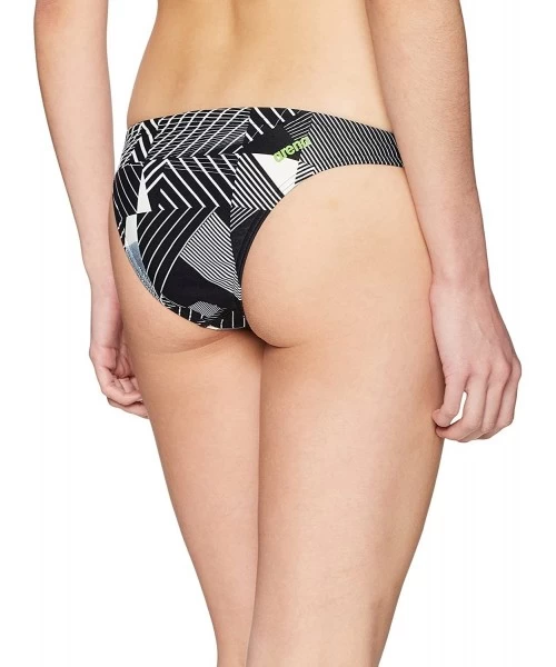 Bottoms Women's Rule Breaker Free Brief MaxLife Bikini Bottom - Geometric Black - CX18CKM2RKA