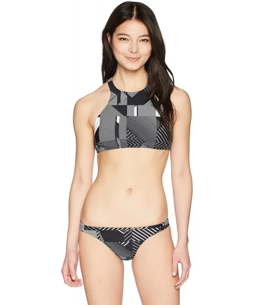 Bottoms Women's Rule Breaker Free Brief MaxLife Bikini Bottom - Geometric Black - CX18CKM2RKA