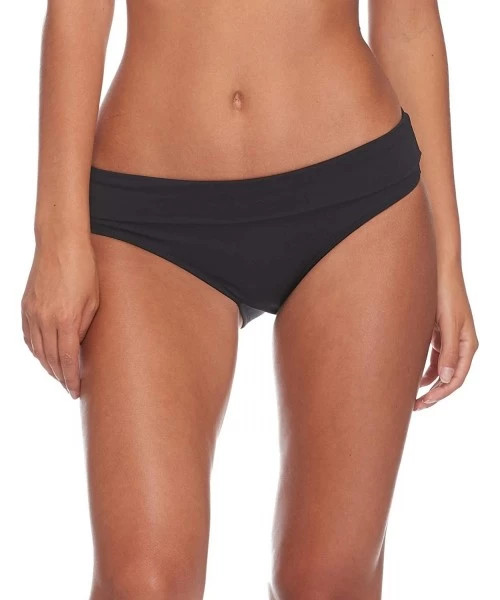 Bottoms Women's Mid Waist Full Coverage Bikini Bottom Swimsuit - Black - C212O3P7UJT