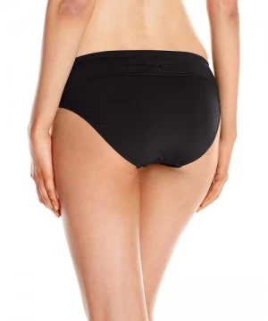 Bottoms Women's Mid Waist Full Coverage Bikini Bottom Swimsuit - Black - C212O3P7UJT