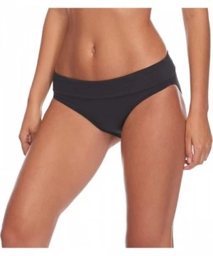 Bottoms Women's Mid Waist Full Coverage Bikini Bottom Swimsuit - Black - C212O3P7UJT