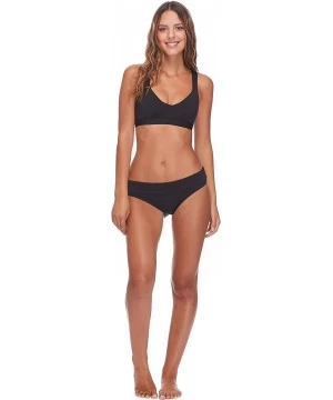 Bottoms Women's Mid Waist Full Coverage Bikini Bottom Swimsuit - Black - C212O3P7UJT