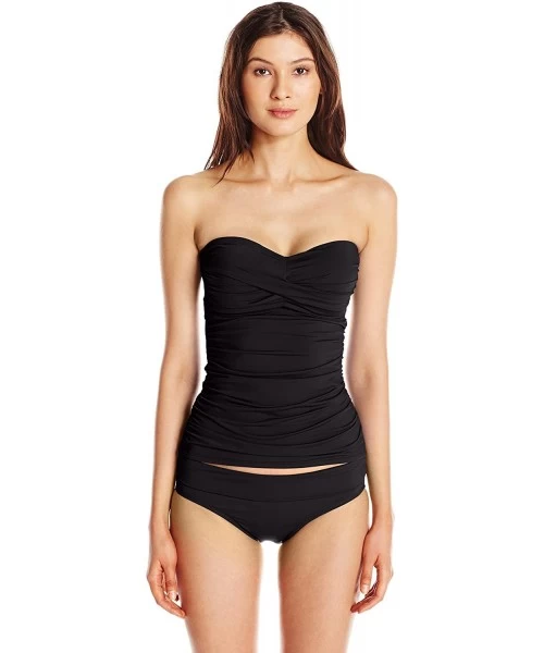 Bottoms Women's Mid Waist Full Coverage Bikini Bottom Swimsuit - Black - C212O3P7UJT