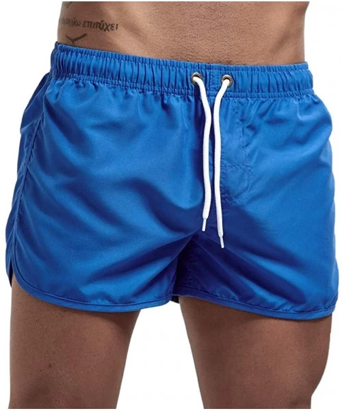 Trunks Men's Big & Tall Quick-Dry Swim Trunk fit Spring and Summer Splicing Swimming Trousers and Beach Surfing Shorts - Blue...