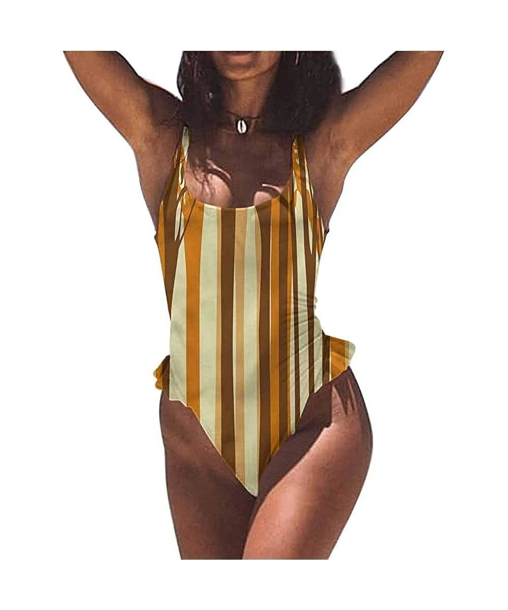 Bottoms Backless Bikini Swimsuits Fall- Artsy Maple Leaf Soft and Water Resistant - Multi 03-one-piece Swimsuit - CA19E70DEST