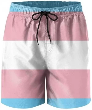 Board Shorts Mens Swim Trunks African American Flag Surf Beach Shorts Cargo Short Pants - Transgender Pride Flag - CQ18T8KD06D