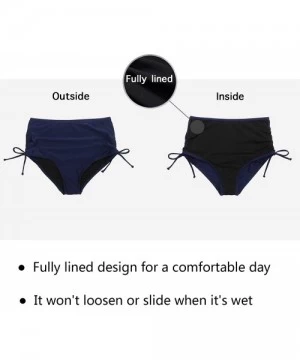 Bottoms Women's High Waisted Swim Bottoms Tummy Control Bathing Suit Shorts Full Coverage Swimsuit Bikini Bottoms - Tie Side ...