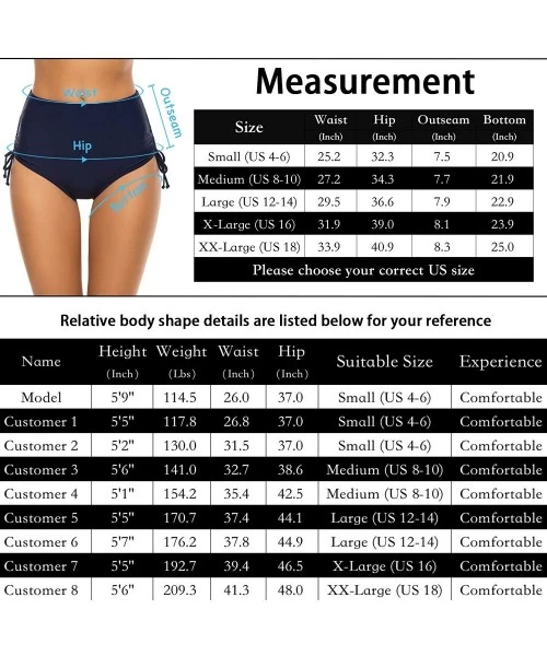 Bottoms Women's High Waisted Swim Bottoms Tummy Control Bathing Suit Shorts Full Coverage Swimsuit Bikini Bottoms - Tie Side ...