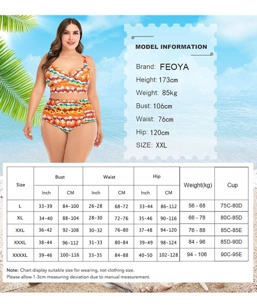 One-Pieces Women's Floral Bikini Swimsuits Push up 2 Piece Swimwear Bathing Suits Plus Size - Floral 03 - CA196X4G5CX