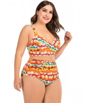 One-Pieces Women's Floral Bikini Swimsuits Push up 2 Piece Swimwear Bathing Suits Plus Size - Floral 03 - CA196X4G5CX