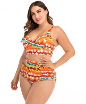 One-Pieces Women's Floral Bikini Swimsuits Push up 2 Piece Swimwear Bathing Suits Plus Size - Floral 03 - CA196X4G5CX