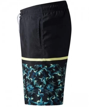 Board Shorts Men's Swim Trunks Quick Dry Beach Board Shorts Printed with Mesh Lining - I-black - CV197EOZDKT