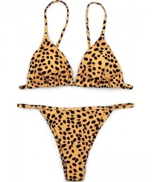 Sets Sexy Bikini Cheetah Leopard Print Swimwear Women Push Up Bikini Micro Thong Swimsuit Bathing Suit Brazilian Biquini - Po...