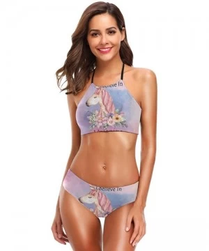 Sets It is Okay to Be Narwhal Women's Sexy Bikini Bathing Suits Set Swimwear Beachwear - I Believe in Unicorns - C318M4TXCMC