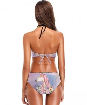 Sets It is Okay to Be Narwhal Women's Sexy Bikini Bathing Suits Set Swimwear Beachwear - I Believe in Unicorns - C318M4TXCMC