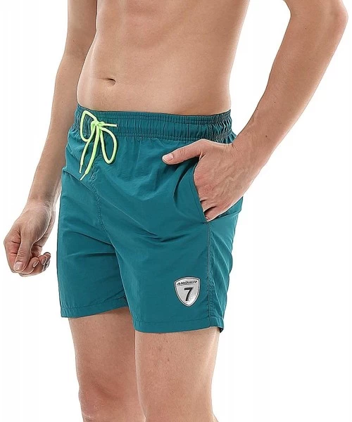 Trunks Mens Swim Trunks Quick Dry Swim Shorts with Mesh Lining Swimwear Bathing Suits - Long-dark Green - CY18UX6IY27