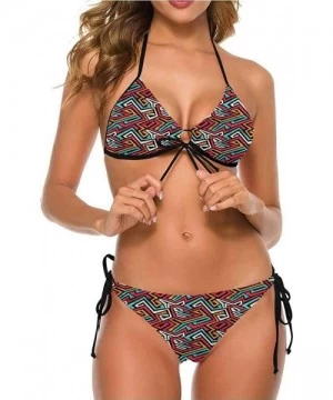 Sets Bikini Set Swimsuits Women's Light-Support String Hexagon Stripe Triangles - Multi 17 - C9190EAL4K5