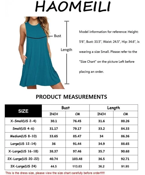 Cover-Ups Women's Summer Casual Swing T-Shirt Dresses Beach Cover up with Pockets - Light Blue - CI1807RK359