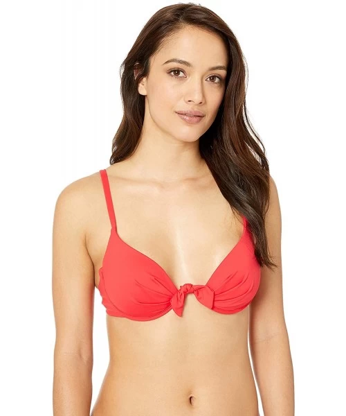 Tops Women's Legend Continuous U-Wire Bra Sized Bikini Top Swimsuit - Scarlet - C218GWHHLHG