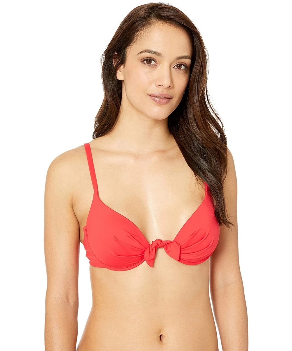 Tops Women's Legend Continuous U-Wire Bra Sized Bikini Top Swimsuit - Scarlet - C218GWHHLHG