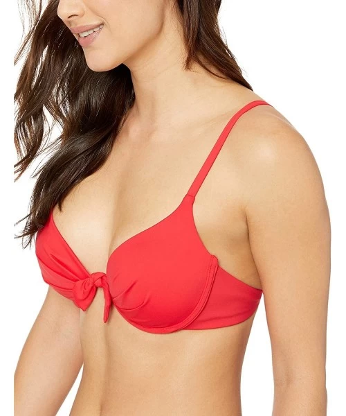 Tops Women's Legend Continuous U-Wire Bra Sized Bikini Top Swimsuit - Scarlet - C218GWHHLHG