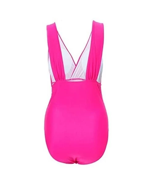 One-Pieces Swimsuits for Women-Womens Swimming Tankini Padded Swimsuit Monokini Push Up Bikini Sets Swimwear - Pink - CZ18RZK...