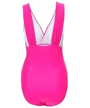 One-Pieces Swimsuits for Women-Womens Swimming Tankini Padded Swimsuit Monokini Push Up Bikini Sets Swimwear - Pink - CZ18RZK...