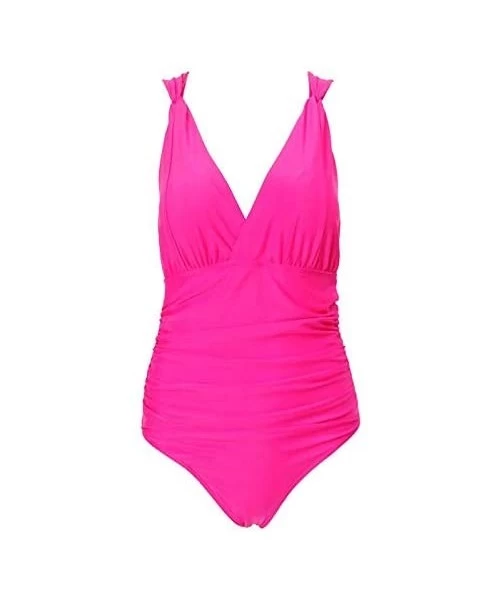 One-Pieces Swimsuits for Women-Womens Swimming Tankini Padded Swimsuit Monokini Push Up Bikini Sets Swimwear - Pink - CZ18RZK...