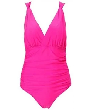 One-Pieces Swimsuits for Women-Womens Swimming Tankini Padded Swimsuit Monokini Push Up Bikini Sets Swimwear - Pink - CZ18RZK...