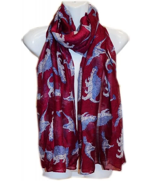 Cover-Ups Skull Spider Dino Pareo Scarf Swimsuite Cover up - Dino Burgundy - CV11PLZT9LR