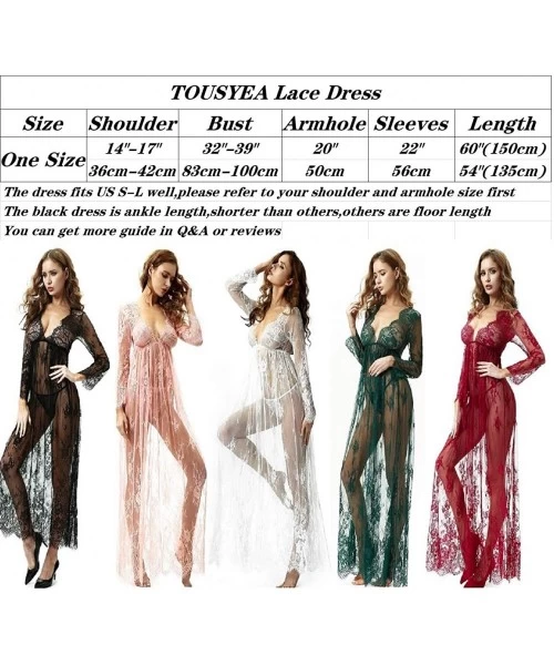 Cover-Ups Nightgowns for Women See Through Dress Lingerie Sets Swim Cover Up Sheer Maxi Dress - Black - C718SLH5Q5X