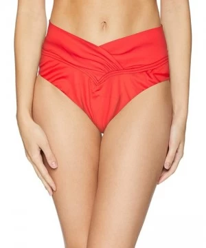 Tankinis Women's Summer Lovin V-Front Bikini Bottom Swimsuit - Scarlet - CW18GWDIRWK