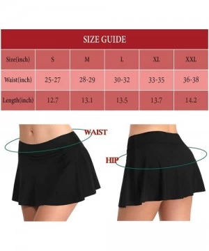 Bottoms Women's High Waisted Skirted Bikini Bottom Pleated Swimsuit Skort Tummy Control Swim Bottoms Swim Skirt - A Black - C...