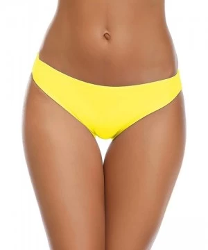 Tankinis Bikini Bottom Women's Classic Triangle Swimwear Bottom Swimsuit - Lemon Yellow - CD18D3QD9OT