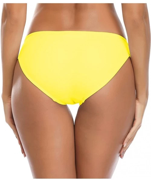 Tankinis Bikini Bottom Women's Classic Triangle Swimwear Bottom Swimsuit - Lemon Yellow - CD18D3QD9OT