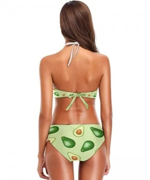 Sets Avocado Bikini Swimsuit Womens High Neck Halter Two Piece Bathing Suit - CW18QEH86UW