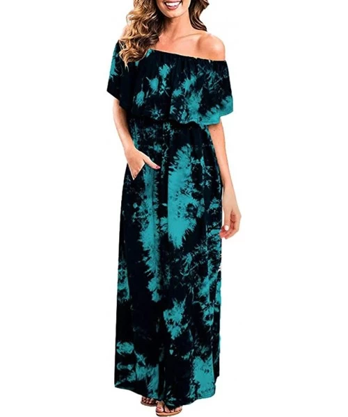 Cover-Ups Women's Summer Short Sleeve V Neck Floral Party Long Dress Summer Beach Sundress Casual Loose Maxi Dress Z 4 light ...